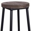 TABURETE DE METAL CON ASIENTO DE MADERA 5