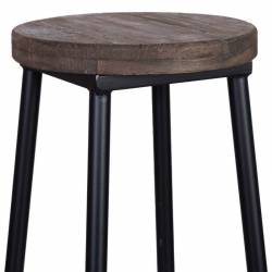 TABURETE DE METAL CON ASIENTO DE MADERA 5