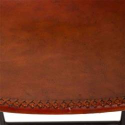 TABURETE DE METAL ASIENTO EN CUERO 6