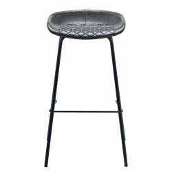 TABURETE DE METAL CON ASIENTO EN SIMILPIEL frontal