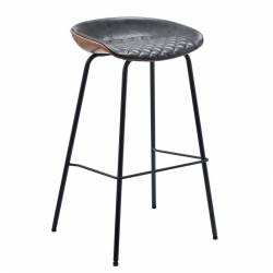 TABURETE DE METAL CON ASIENTO EN SIMILPIEL