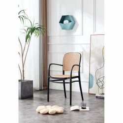 SILLON PARA EXTERIOR O INTERIOR EN POLIPROPILENO NEGRO Y BEIGE 2