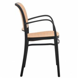 SILLON PARA EXTERIOR O INTERIOR EN POLIPROPILENO NEGRO Y BEIGE 3