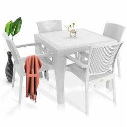 SILLON IMITACION RATAN BLANCO MESA OPCIONAL