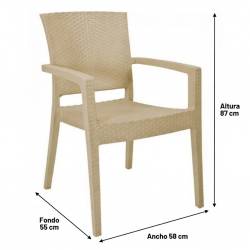 SILLON IMITACION RATAN BEIGE MEDIDAS