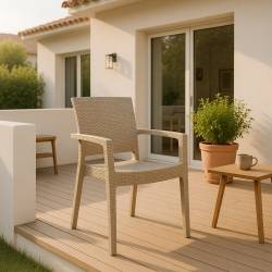 SILLON IMITACION RATAN BEIGE