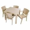KIT DE JARDIN IMITACION RATTAN CAPUCHINO MESA 90x90 cm