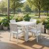 KIT DE JARDIN IMITACION RATTAN BLANCO MESA 90x90 cm EN UNA TERRAZA