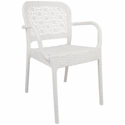 SILLON APILABLE IMITACION RATTAN  BLANCO