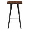 MESA ALTA CUADRADA ACERO NEGRO Y TAPA DE MADERA FRONTAL