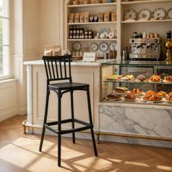 TABURETE ALTO COLOR ANTRACITA DE POLIPROPILENO CON TRATAMIENTO ANTI UV