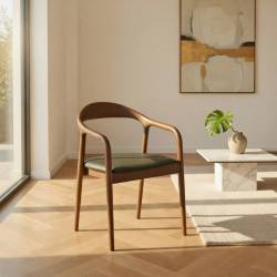 SILLON O SILLA CON BRAZOS DE MADERA DE HAYA TEÑIDA COLOR NOGAL 2