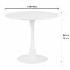 Mesa redonda de 60 a 120 cma con base de metal y tapa lacada en blanco ALTURA