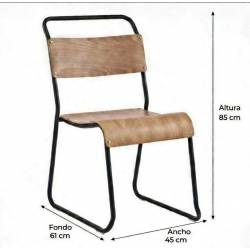 Silla apilable en madera contrachapada de abedul medidas