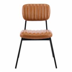 Silla estilo vintage con asiento y respaldo en similpiel 2