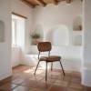 Silla estilo vintage con asiento y respaldo en similpiel
