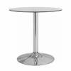 MESA DE CRISTAL REDONDA 60 cm BASE CROMADA 2