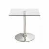 MESA DE CRISTAL CUADRADA 60 cm BASE CROMADA 3