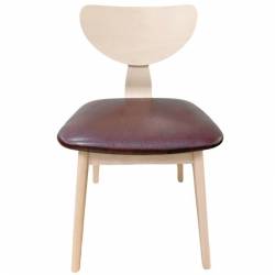 Silla en contrachapado de madera de hevea asiento en similpiel 4