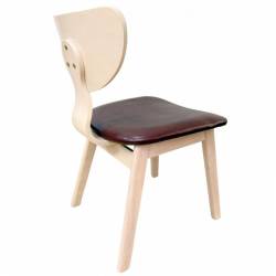 Silla en contrachapado de madera de hevea asiento en similpiel 6