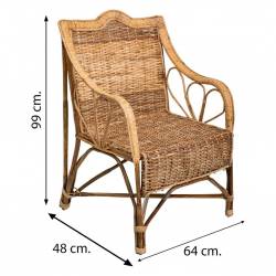 SILLON DE BAMBU Y RATAN MEDIDAS