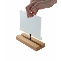Portagráfica vertical con base de madera con Gripper, cambio de gráfica