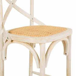 TABURETE ALTO EN MADERA ACABADA EN BLANCO Y ASIENTO EN RATAN8