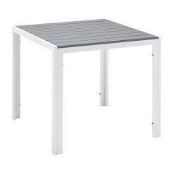 MESA DE 80x80 cm EN METAL Y POLYWOOD GRIS
