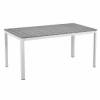 MESA DE 160X90 cm EN METAL Y POLYWOOD GRIS 4