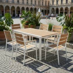 MESA DE 160X90 cm EN METAL Y POLYWOOD AMARILLO 2