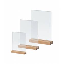 Portagráfica vertical con base de madera con Gripper