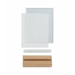 Portagráfica vertical con base de madera con Gripper piezas