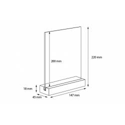 Portagráfica vertical con base de madera con Gripper medidas A5