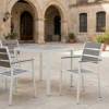 CONJUNTO DE JARDIN 4 SILLONES Y MESA 80x80 CM EN METAL Y POLYWOOD GRIS