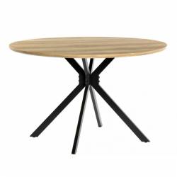 MESA REDONDA DE 120 cm DE DIAMETRO TAPA DE MADERA y PATAS METAL 3