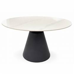 MESA REDONDA DE 120 cm DE DIAMETRO TAPA DE CERAMICA Y PATA EN METAL 2