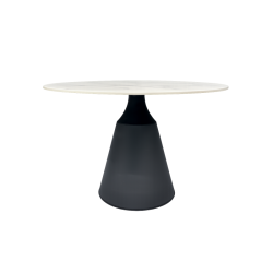 MESA REDONDA DE 120 cm DE DIAMETRO TAPA DE CERAMICA Y PATA EN METAL 3