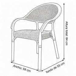 SILLON APILABLE POLIPROPILENO Y PATAS METALICAS medidas