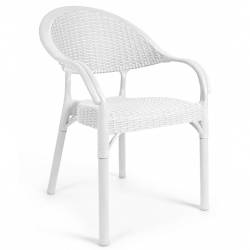 SILLON APILABLE POLIPROPILENO BLANCO PATAS METALICAS 2