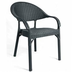 SILLON APILABLE POLIPROPILENO ANTRACITA PATAS METALICAS 2