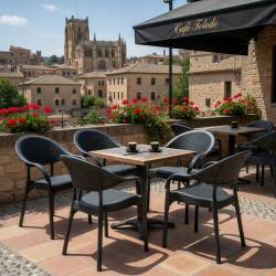 SILLON APILABLE POLIPROPILENO ANTRACITA PATAS METALICAS 3