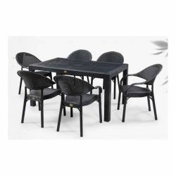 SILLON APILABLE POLIPROPILENO ANTRACITA PATAS METALICAS con mesa opcional