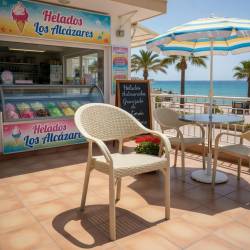 SILLON APILABLE POLIPROPILENO CAPUCHINO PATAS METALICAS 3