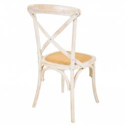 SILLA DE MADERA BLANCA ASIENTO DE RATAN 5