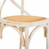 SILLA DE MADERA BLANCA ASIENTO DE RATAN DETALLE