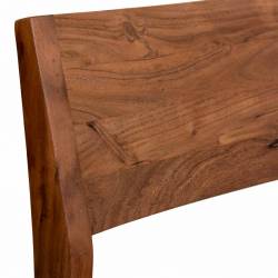 SILLA DE MADERA DE ACACIA ACABADO NOGAL DETALLE RESPALDO