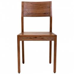 SILLA DE MADERA DE ACACIA ACABADO NOGAL FRONTAL