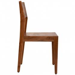 SILLA DE MADERA DE ACACIA ACABADO NOGAL LATERAL