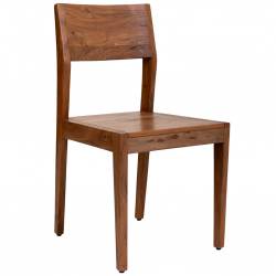 SILLA DE MADERA DE ACACIA ACABADO NOGAL TRES CUARTOS