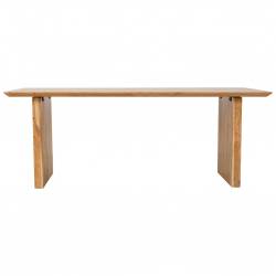 MESA RECTANGULAR DE 2 METROS EN MADERA DE ACACIA ACABADO MARRON VISTA LATERAL